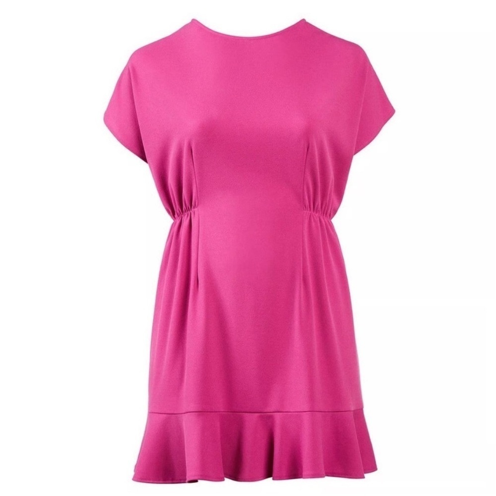 Donna Morgan Pink Mini Dress 24W Ruffle Fuchsia Flutter NEW